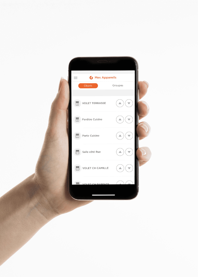 une appli de téléphone permettant de contrôler les volets du domicile
